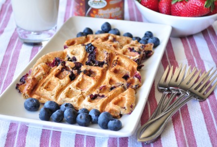 Blueberry Oatmeal Waffles (Vegan) - My Whole Food Life