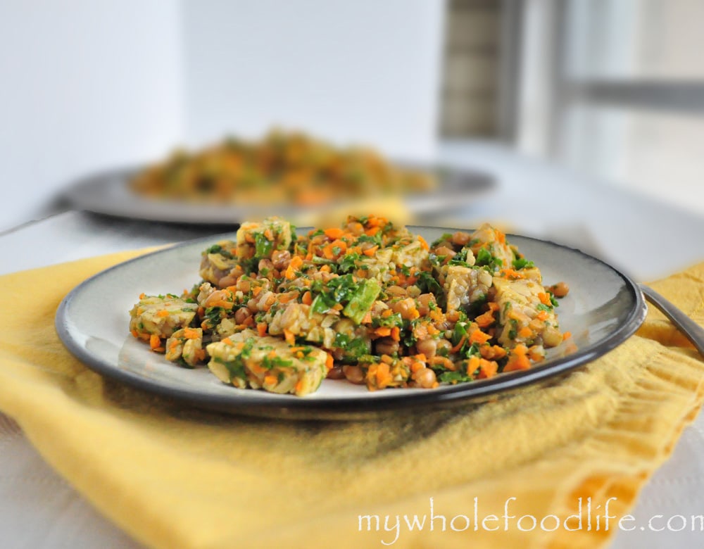 kale and wheat berry salad blurred watermark