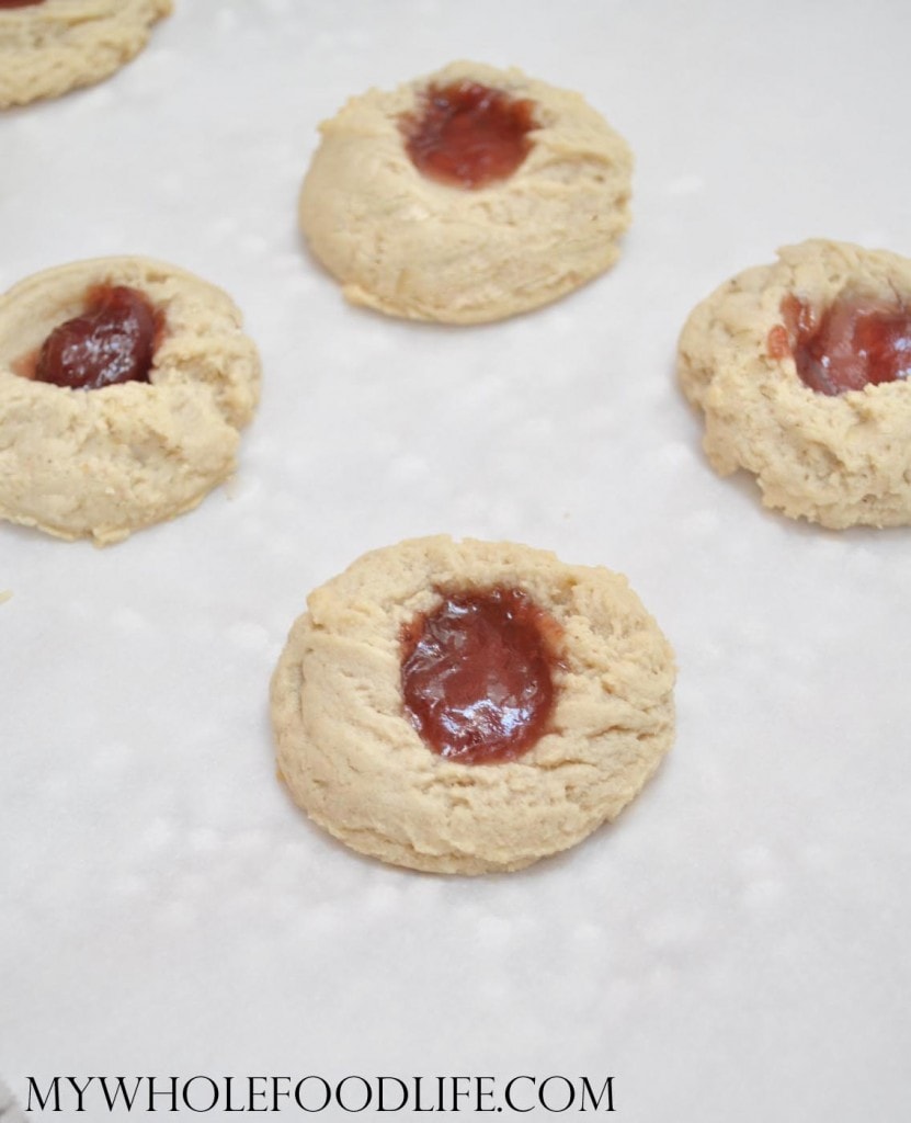 Raspberry Almond Thumbprit Cookies - My Whole Food Life