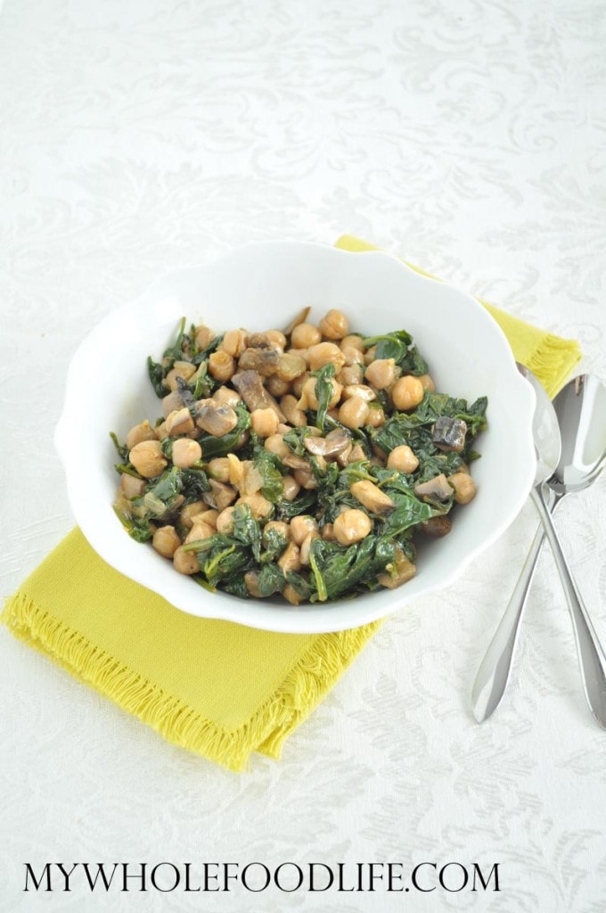 Spinach Chickpeas and Mushrooms - My Whole Food Life