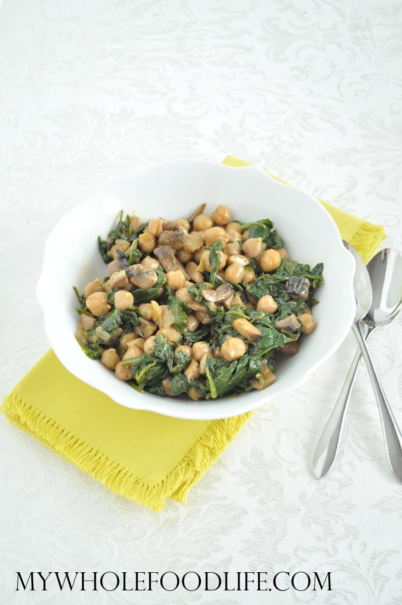 Spinach Chickpeas and Mushroom - My Whole Food Life