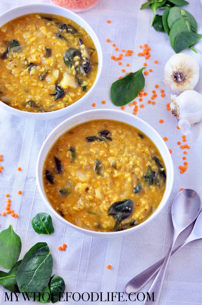 Red Lentil and Spinach Soup