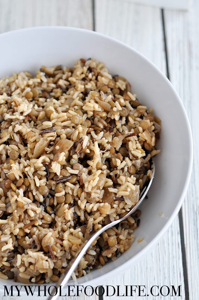Wild Rice Lentils and Caramelized Onions